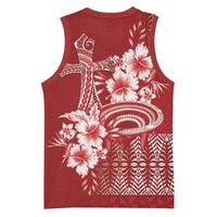 Tonga Ngatu Kupesi Royal Red Basketball Jersey Koe Otua Mo Tonga Ko Hoku Tofia LT7 - Polynesian Pride