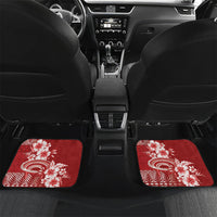 Tonga Ngatu Kupesi Royal Red Car Mats Koe Otua Mo Tonga Ko Hoku Tofia LT7 Set 2pcs - Back Red - Polynesian Pride