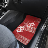 Tonga Ngatu Kupesi Royal Red Car Mats Koe Otua Mo Tonga Ko Hoku Tofia LT7 - Polynesian Pride