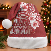 Tonga Ngatu Kupesi Royal Red Christmas Santa Hat Koe Otua Mo Tonga Ko Hoku Tofia LT7 Without Fur Red - Polynesian Pride
