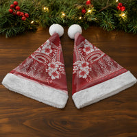 Tonga Ngatu Kupesi Royal Red Christmas Santa Hat Koe Otua Mo Tonga Ko Hoku Tofia LT7 - Polynesian Pride