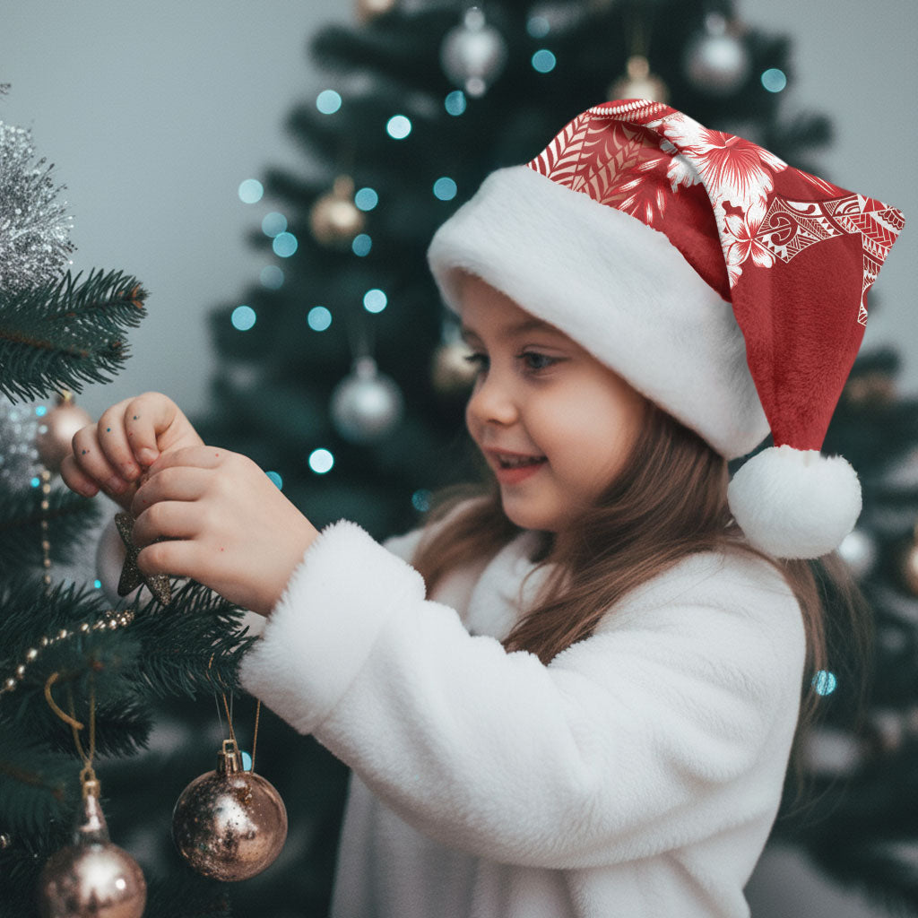 Tonga Ngatu Kupesi Royal Red Christmas Santa Hat Koe Otua Mo Tonga Ko Hoku Tofia LT7 - Polynesian Pride