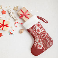 Tonga Ngatu Kupesi Royal Red Christmas Stocking Koe Otua Mo Tonga Ko Hoku Tofia LT7 - Polynesian Pride