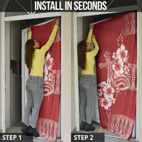 Tonga Ngatu Kupesi Royal Red Door Cover Koe Otua Mo Tonga Ko Hoku Tofia LT7 - Polynesian Pride