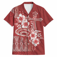 Tonga Ngatu Kupesi Royal Red Hawaiian Shirt Koe Otua Mo Tonga Ko Hoku Tofia LT7 Red - Polynesian Pride