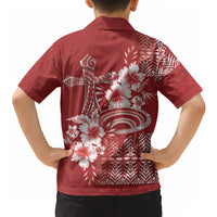 Tonga Ngatu Kupesi Royal Red Hawaiian Shirt Koe Otua Mo Tonga Ko Hoku Tofia LT7 - Polynesian Pride
