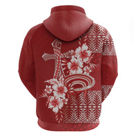 Tonga Ngatu Kupesi Royal Red Hoodie Koe Otua Mo Tonga Ko Hoku Tofia LT7 - Polynesian Pride