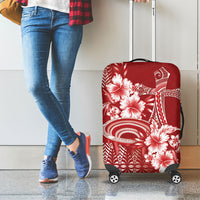 Tonga Ngatu Kupesi Royal Red Luggage Cover Koe Otua Mo Tonga Ko Hoku Tofia LT7 - Polynesian Pride