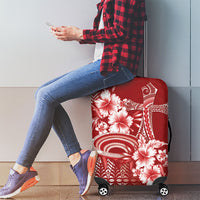 Tonga Ngatu Kupesi Royal Red Luggage Cover Koe Otua Mo Tonga Ko Hoku Tofia LT7 - Polynesian Pride