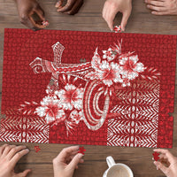 Tonga Ngatu Kupesi Royal Red Puzzle Koe Otua Mo Tonga Ko Hoku Tofia