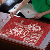 Tonga Ngatu Kupesi Royal Red Puzzle Koe Otua Mo Tonga Ko Hoku Tofia