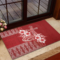 Tonga Ngatu Kupesi Royal Red Rubber Doormat Koe Otua Mo Tonga Ko Hoku Tofia LT7 - Polynesian Pride