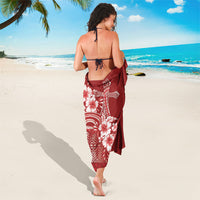Tonga Ngatu Kupesi Royal Red Sarong Koe Otua Mo Tonga Ko Hoku Tofia LT7 - Polynesian Pride