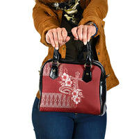 Tonga Ngatu Kupesi Royal Red Shoulder Handbag Koe Otua Mo Tonga Ko Hoku Tofia LT7 One Size Red - Polynesian Pride