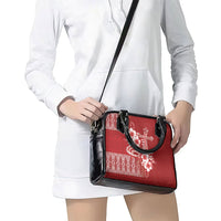 Tonga Ngatu Kupesi Royal Red Shoulder Handbag Koe Otua Mo Tonga Ko Hoku Tofia LT7 - Polynesian Pride
