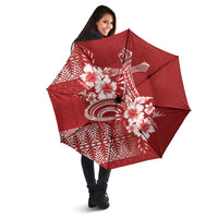 Tonga Ngatu Kupesi Royal Red Umbrella Koe Otua Mo Tonga Ko Hoku Tofia LT7 - Polynesian Pride