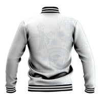 Tonga Ngatu Kupesi White Sunday Fakame Baseball Jacket Koe Otua Mo Tonga Ko Hoku Tofia