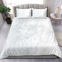 Tonga Ngatu Kupesi White Sunday Fakame Bedding Set Koe Otua Mo Tonga Ko Hoku Tofia LT7 - Polynesian Pride
