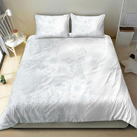 Tonga Ngatu Kupesi White Sunday Fakame Bedding Set Koe Otua Mo Tonga Ko Hoku Tofia LT7 - Polynesian Pride