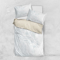 Tonga Ngatu Kupesi White Sunday Fakame Bedding Set Koe Otua Mo Tonga Ko Hoku Tofia LT7 US Twin 172cm x 218cm White - Polynesian Pride