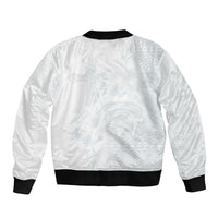 Tonga Ngatu Kupesi White Sunday Fakame Bomber Jacket Koe Otua Mo Tonga Ko Hoku Tofia LT7 - Polynesian Pride