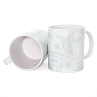 Tonga Ngatu Kupesi White Sunday Fakame Ceramic Mug Koe Otua Mo Tonga Ko Hoku Tofia LT7 - Polynesian Pride