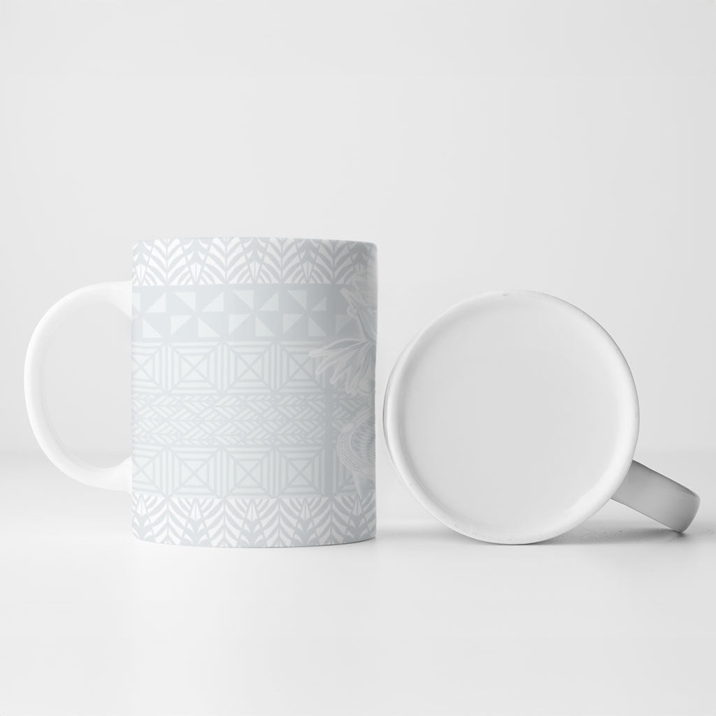 Tonga Ngatu Kupesi White Sunday Fakame Ceramic Mug Koe Otua Mo Tonga Ko Hoku Tofia LT7 - Polynesian Pride