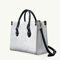 Tonga Ngatu Kupesi White Sunday Fakame Leather Bag Koe Otua Mo Tonga Ko Hoku Tofia LT7 White - Polynesian Pride