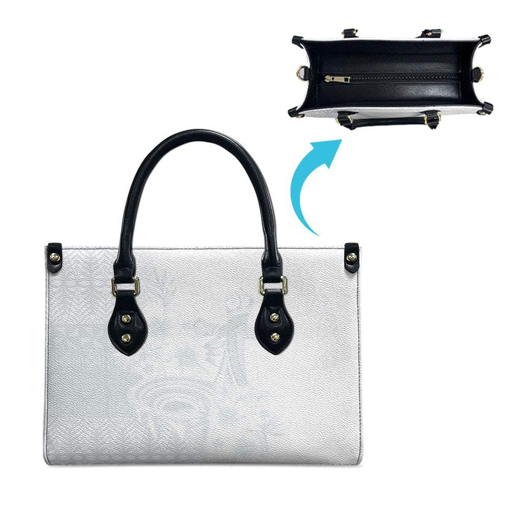 Tonga Ngatu Kupesi White Sunday Fakame Leather Bag Koe Otua Mo Tonga Ko Hoku Tofia LT7 - Polynesian Pride
