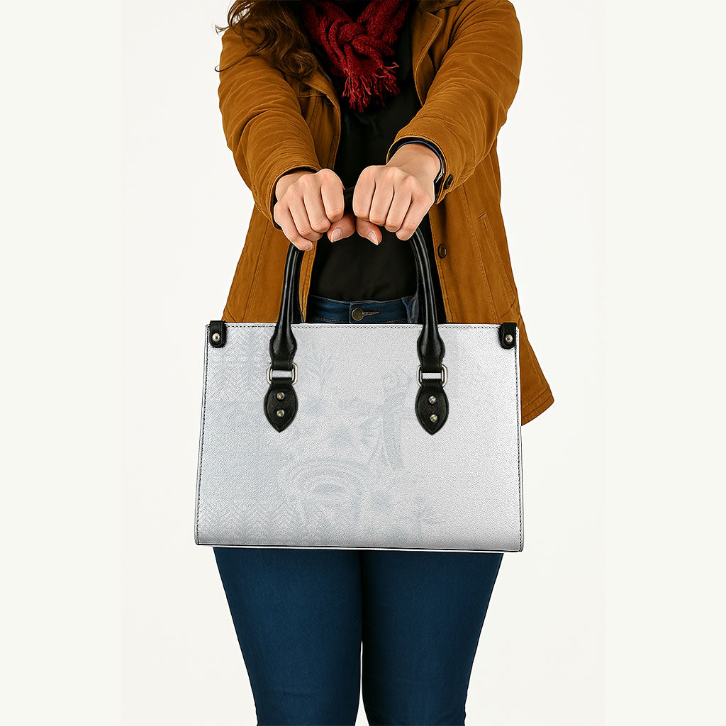 Tonga Ngatu Kupesi White Sunday Fakame Leather Bag Koe Otua Mo Tonga Ko Hoku Tofia LT7 - Polynesian Pride