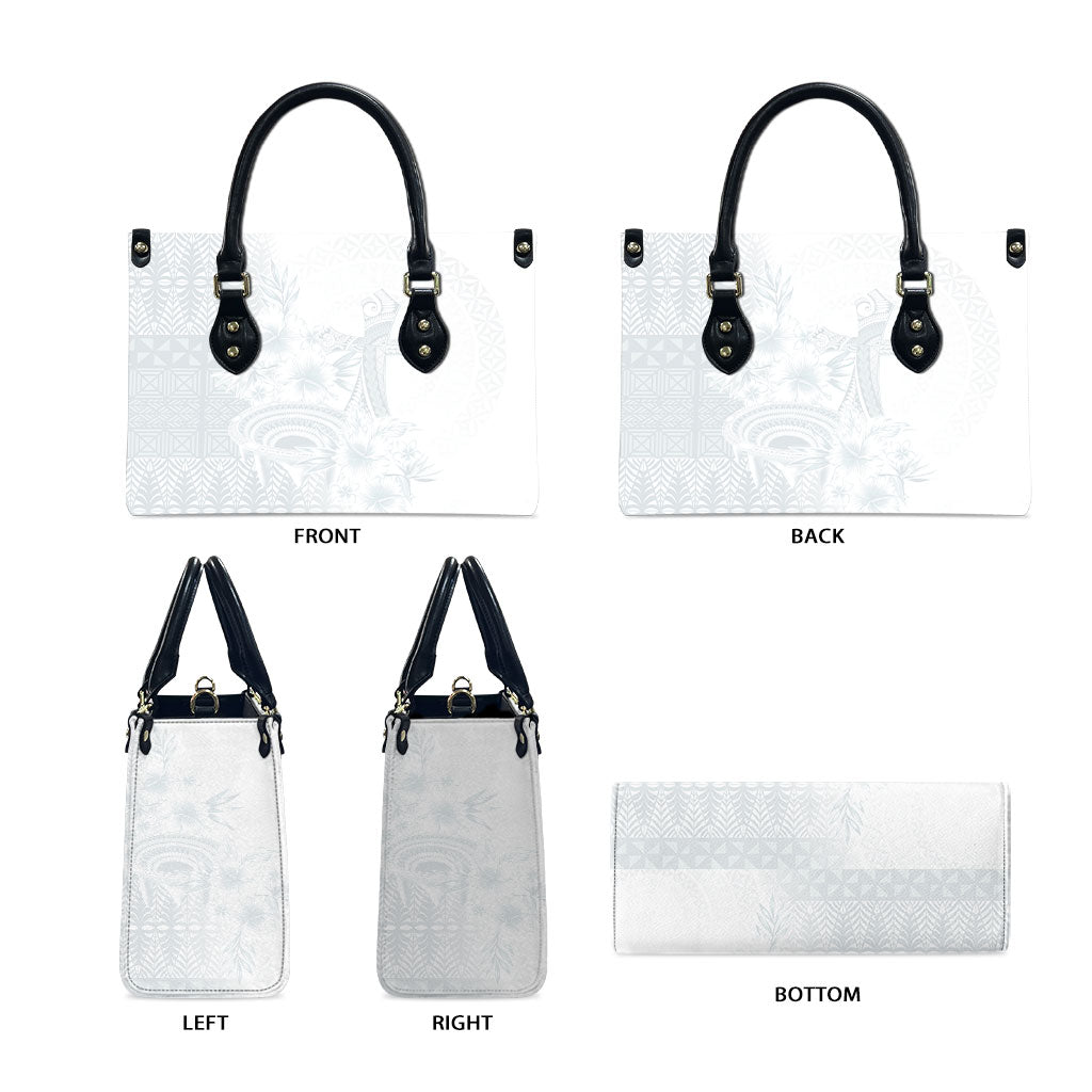 Tonga Ngatu Kupesi White Sunday Fakame Leather Bag Koe Otua Mo Tonga Ko Hoku Tofia LT7 - Polynesian Pride