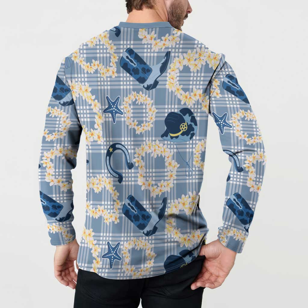 Aloha Hawaii Paniolo Jeans Palaka Button Sweatshirt Coastal Rodeo - Polynesian Pride