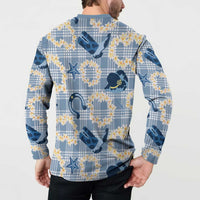 Aloha Hawaii Paniolo Jeans Palaka Button Sweatshirt Coastal Rodeo - Polynesian Pride