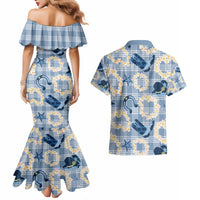 Aloha Hawaii Paniolo Jeans Palaka Couples Matching Mermaid Dress and Hawaiian Shirt Coastal Rodeo LT7 - Polynesian Pride