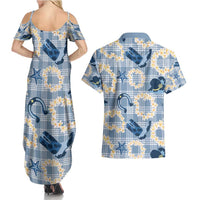 Aloha Hawaii Paniolo Jeans Palaka Couples Matching Summer Maxi Dress and Hawaiian Shirt Coastal Rodeo LT7 - Polynesian Pride