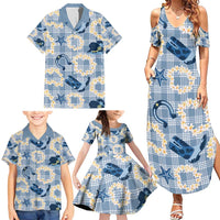 Aloha Hawaii Paniolo Jeans Palaka Family Matching Summer Maxi Dress and Hawaiian Shirt Coastal Rodeo LT7 - Polynesian Pride