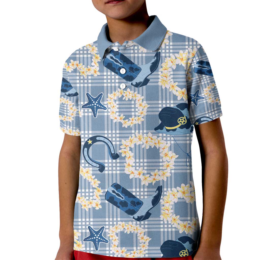 Aloha Hawaii Paniolo Jeans Palaka Kid Polo Shirt Coastal Rodeo - Polynesian Pride