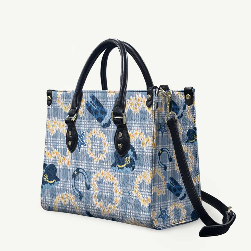 Aloha Hawaii Paniolo Jeans Palaka Leather Bag Coastal Rodeo LT7 Pastel Blue - Polynesian Pride