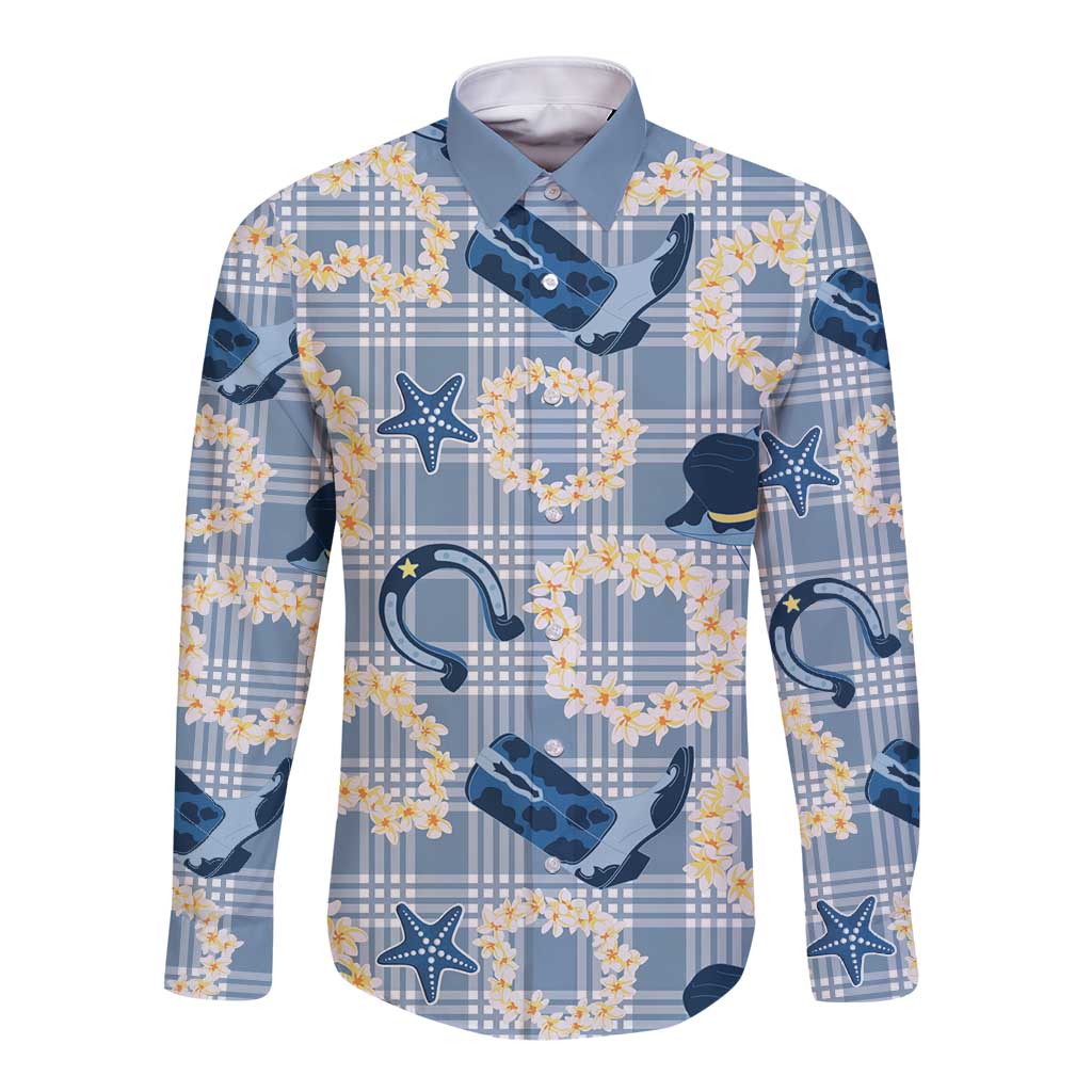 Aloha Hawaii Paniolo Jeans Palaka Long Sleeve Button Shirt Coastal Rodeo - Polynesian Pride