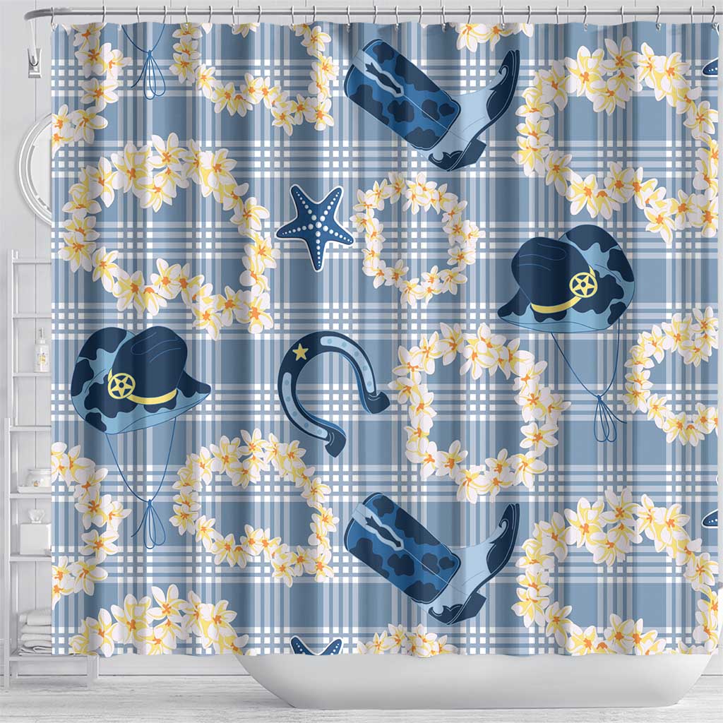 Aloha Hawaii Paniolo Jeans Palaka Shower Curtain Coastal Rodeo - Polynesian Pride
