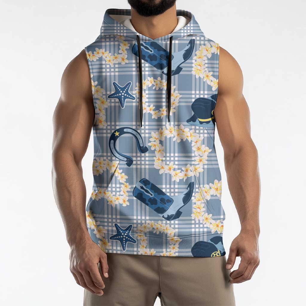 Aloha Hawaii Paniolo Jeans Palaka Sleeveless Hoodie Coastal Rodeo - Polynesian Pride