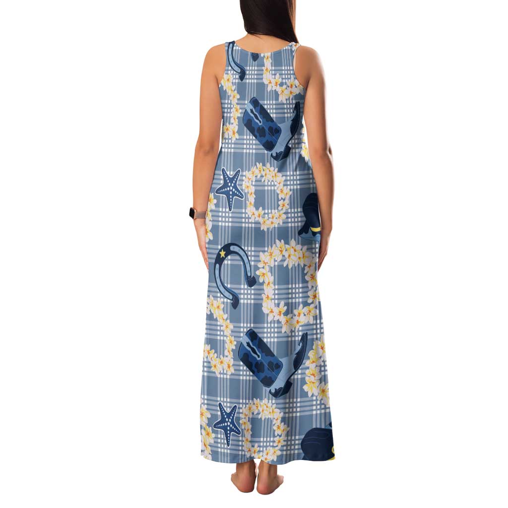 Aloha Hawaii Paniolo Jeans Palaka Tank Maxi Dress Coastal Rodeo - Polynesian Pride