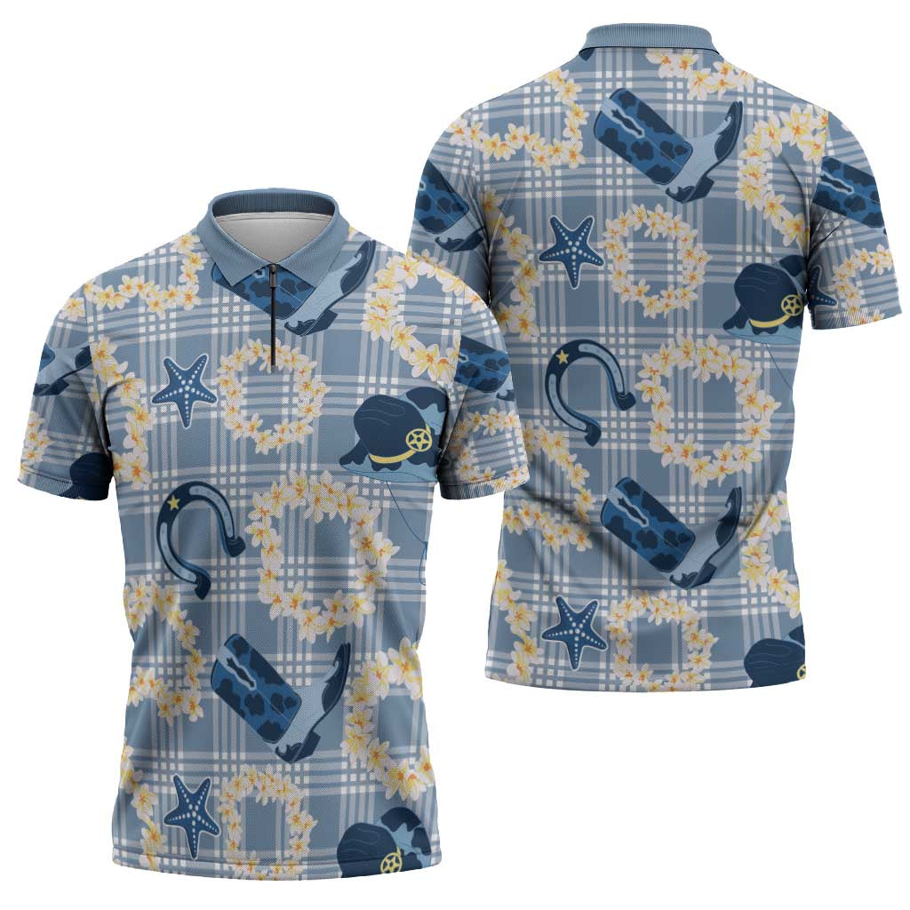 Aloha Hawaii Paniolo Jeans Palaka Zipper Polo Shirt Coastal Rodeo - Polynesian Pride