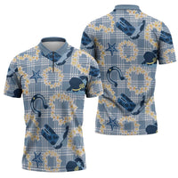 Aloha Hawaii Paniolo Jeans Palaka Zipper Polo Shirt Coastal Rodeo - Polynesian Pride