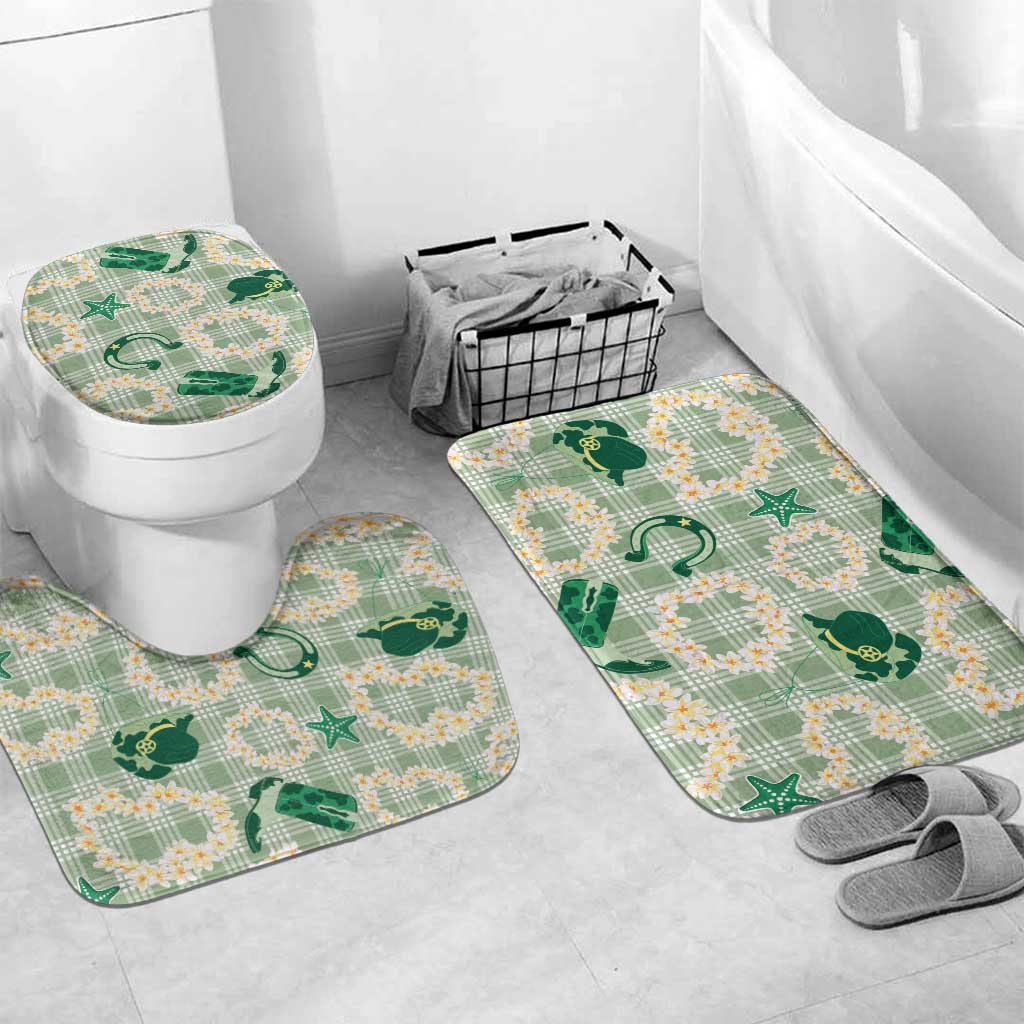 Aloha Hawaii Paniolo Mint Palaka Bathroom Set Coastal Rodeo - Polynesian Pride