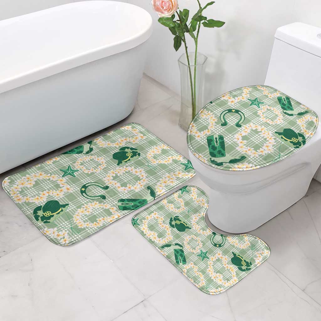 Aloha Hawaii Paniolo Mint Palaka Bathroom Set Coastal Rodeo - Polynesian Pride