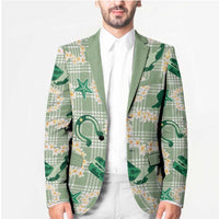 Aloha Hawaii Paniolo Mint Palaka Blazer Coastal Rodeo - Polynesian Pride