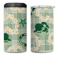 Aloha Hawaii Paniolo Mint Palaka 4 in 1 Can Cooler Tumbler Coastal Rodeo LT7 One Size: 16 oz Mint - Polynesian Pride