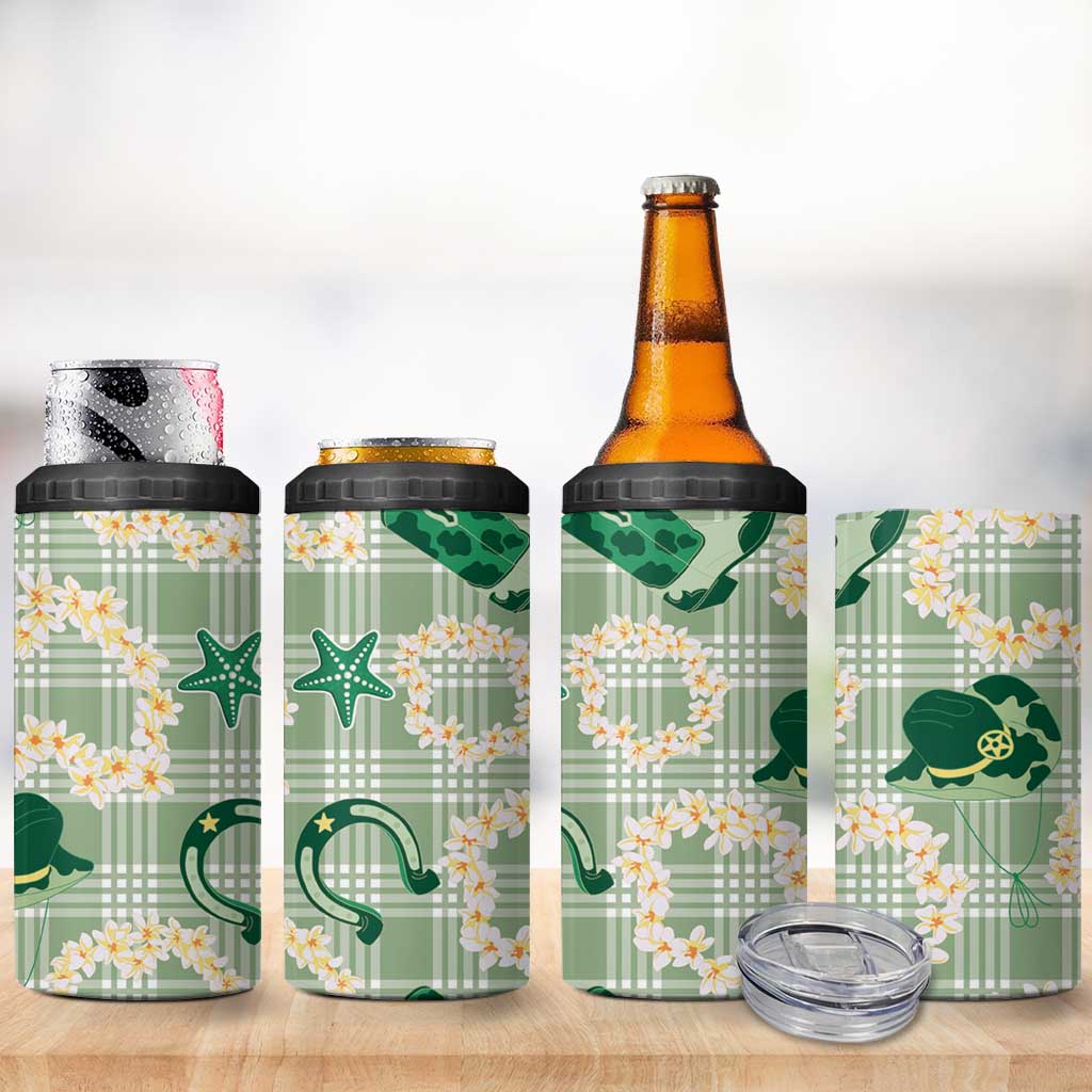 Aloha Hawaii Paniolo Mint Palaka 4 in 1 Can Cooler Tumbler Coastal Rodeo LT7 - Polynesian Pride