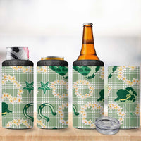 Aloha Hawaii Paniolo Mint Palaka 4 in 1 Can Cooler Tumbler Coastal Rodeo LT7 - Polynesian Pride